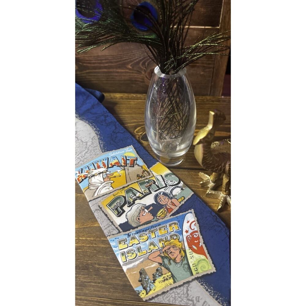 Doonesbury Silk Starbucks Tie Vintage Limited Edition Made In USA Travel Print